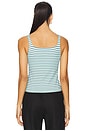 view 3 of 4 Abby Ribbed Tank in Teal Stripe