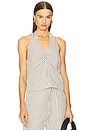 view 1 of 5 Cora Plaid Halter in Cream & Black Plaid