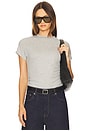 view 1 of 4 Dani Short Sleeve Top in Heather Grey