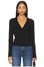 view 1 of 4 Camryn Wrap Long Sleeve Top in Black