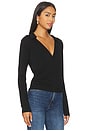 view 2 of 4 Camryn Wrap Long Sleeve Top in Black