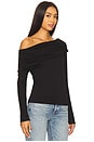 view 2 of 4 Giselle Drop Shoulder Long Sleeve Top in Black