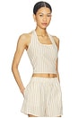 view 2 of 4 LIR 홀터 탑 in Sandbar Stripe
