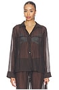 view 2 of 5 CHEMISE SYLVEE SHEER in Chocolate Black