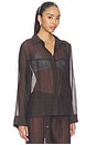 view 3 of 5 CHEMISE SYLVEE SHEER in Chocolate Black