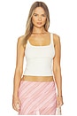 view 1 of 4 Lynne Spandex Jersey Tank in Egret