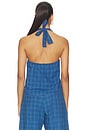 view 3 of 5 Cora Plaid Halter in Vintage Blue Plaid