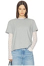 view 1 of 5 Mirage Lace Two Piece Long Sleeve Top in Heather Grey
