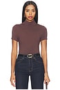 view 1 of 4 Demi Fitted Mock Neck Top in French Roast