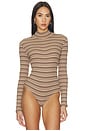 view 2 of 6 Air Bodysuit in Chocolate Stripe