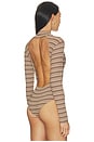 view 5 of 6 Air Bodysuit in Chocolate Stripe