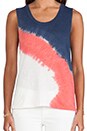 view 4 of 5 Cecile Tank in Blue & Red Dip Dye