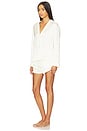 view 3 of 4 Washable Silk Button Up Long Sleeve Short Set in Tranquil White