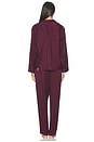 view 3 of 4 Washable Silk Striped Jacquard Long Sleeve Pant Set in Vintage Merlot