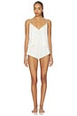 view 1 of 3 Washable Silk Button Front Knicker Set in Tranquil White & Frosted Lagoon