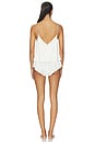 view 3 of 3 Washable Silk Button Front Knicker Set in Tranquil White & Frosted Lagoon