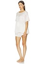 view 2 of 5 Washable Silk Tee Pajama Set in Wisteria Stripe
