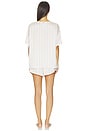 view 3 of 5 Washable Silk Tee Pajama Set in Wisteria Stripe
