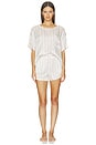 view 4 of 5 Washable Silk Tee Pajama Set in Wisteria Stripe