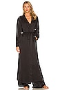 view 2 of 4 Washable Silk Long Robe in Immersed Black