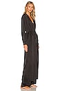 view 3 of 4 Washable Silk Long Robe in Immersed Black