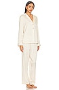 view 2 of 3 Silk Long Sleeve Pajama Pant Set in Swan White