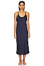 view 2 of 4 Washable Silk Bias Slip Dress in Deep Blue