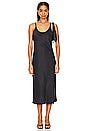 view 1 of 4 Washable Silk Bias Slip Dress in Immersed Black