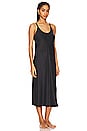 view 3 of 4 Washable Silk Bias Slip Dress in Immersed Black
