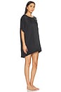 view 2 of 3 Washable Silk Oversized Sleep Tee in Immersed Black