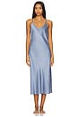 view 2 of 4 Washable Silk Bias Slip Dress in Pastoral Blue