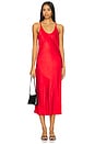 view 1 of 4 Washable Silk Bias Slip Dress in Pure Carmine in Carmine Red