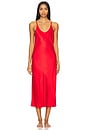 view 2 of 4 Washable Silk Bias Slip Dress in Pure Carmine in Carmine Red