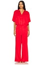 view 1 of 3 Washable Silk High Rise Pant Set in Pure Carmine in Carmine Red