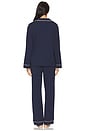 view 3 of 3 Slumberknit Essential Button Down Pant Set in Deep Blue & Swan White