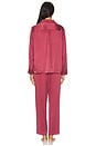 view 3 of 3 Washable Silk Piped Long Sleeve Pant Set in Winter Rose & Calliope Wine