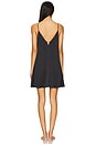 view 3 of 3 Washable Silk Button Front Mini Dress in Immersed Black & Calliope Wine