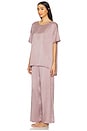 view 2 of 3 Washable Silk Tee Pant Set in Frosted Crocus