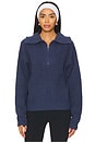 view 1 of 4 Cozy Cotton Silk Collared Half Zip in Deep Blue Heather