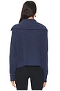 view 3 of 4 Cozy Cotton Silk Collared Half Zip in Deep Blue Heather