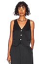 view 1 of 4 Washable Silk Button Front Vest in Immersed Black
