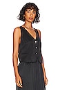 view 2 of 4 Washable Silk Button Front Vest in Immersed Black