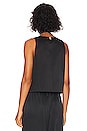 view 3 of 4 Washable Silk Button Front Vest in Immersed Black