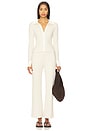 view 4 of 5 Cozy Cotton Silk Ribbed Button Up in Calm Tan & Sincere White
