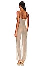 view 3 of 4 Delfina Crystal Net Gown in Beige