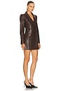 view 3 of 4 Virginie Faux Croc Blazer Dress in Brown