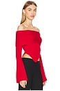 view 2 of 5 JERSEY TAZ OFF THE SHOULDER in Red