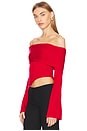 view 3 of 5 Taz Off The Shoulder Sweater in Red