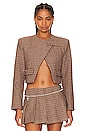 view 1 of 5 Catalina Cropped Jacket in Brown Plaid