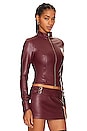 view 2 of 4 Adriana Faux Leather Jacket in Burgundy